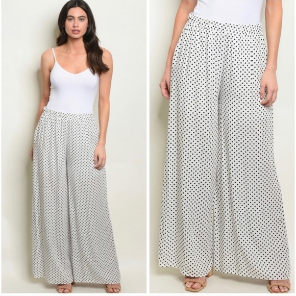 Pants - Polka Dot Wide Leg Pants